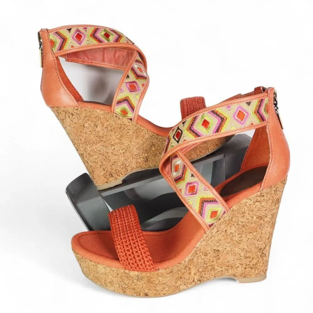 The Sak Criss Cross Wedge Ankle Sandals